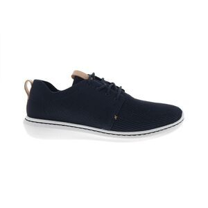Clarks Navy Knit Lace-Up Sneakers with Tan Accents
